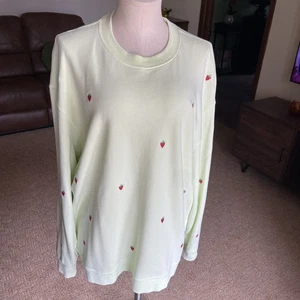 Kate Spade Strawberry Sweatshirt XL Pullover Relaxed Fit Cotton Embroidered - Picture 1 of 21