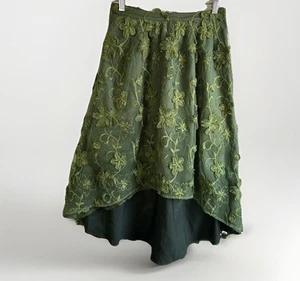 Anthropologie $128 Isla Maude Embellished Skirt Womens XS high low midi floral - Imagen 1 de 16