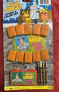 VINTAGE 1993 DIC ANIMATION INSPECTOR GADGET STAMP + COLOR SET CRAYONS NEVER USED - Picture 1 of 9