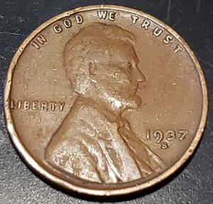 1937-S Lincoln Wheat Cent, Key Date, Low Mintage, Below 50 Million Minted - Picture 1 of 2