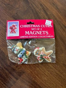 1996 Magic Creations Weihnachten Cuties Magnete 2er Set Schneemann & Engel Neu in Verpackung - Bild 1 von 6