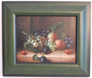 Framed Original Signed Coe Oil Painting Grapes, Berries Fruits a Still Life 10X8 - Picture 1 of 22