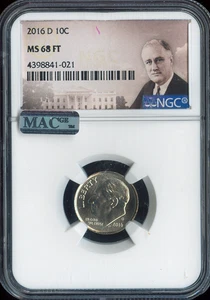 2016-D Roosevelt Dime NGC MS68 FT Quality Auction - Picture 1 of 2