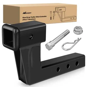 Nilight 2 Inch Trailer Dual Hitch Receiver with 6Inch Rise or Drop - Picture 1 of 8