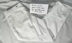 NEW Cintas Comfort Flex 499-00 Mens Size 38X32 White Uniform Work Pant J166 - Picture 1 of 20