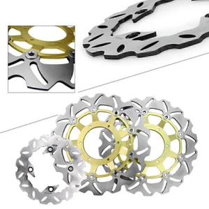 Motocycle Front + Rear Wheel Brake Disc Rotors Kit For Honda CBR600 F4i VRF800 - Picture 1 of 11