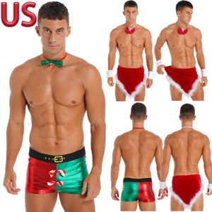 Calzoncillos boxer metálicos brillantes de Navidad para hombre bloque de colores con pajarita de Papá Noel - Imagen 1 de 30