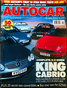 AUTOCAR MAGAZINE 08-MAY-02 - Vauxhall Vectra, BMW M3 Cabriolet E46, Jaguar XKR - Picture 1 of 2