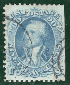USA Classic Stamp Scott.72a 90c Pale Blue (1862) WASHINGTON Used Cat $650 YOG16 - Picture 1 of 6