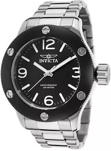 Invicta 18579 52mm Russian Diver Black Dial Bezel Stainless Steel Mens Watch - Picture 1 of 4