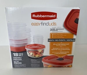 Rubbermaid Easy Find Lids Food Storage Containers 18-Piece Set - Red - Picture 1 of 2