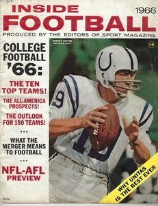 1966 Inside Football magazine John Johnny Unitas, Baltimore Colts FrWrit - Picture 1 of 1