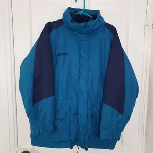 Vintage 90s Columbia Ski Jacket Coat Double Whammy Womens Size Large 3 in 1 Teal - Picture 1 of 8