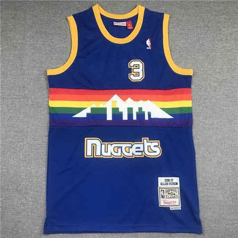 Allen Iverson Denver Nuggets Blue Vintage Edition Jersey #3 Stitched Cover