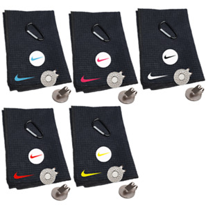 Golf Towel Black 16x16 Combo (Ball Marker & Magnetic Clip available)