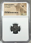 Roman Republic M. Caecilius Metellus c.127 BC AR Denarius Ancient Coin NGC VF