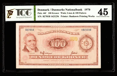 Denmark 100 Kroner  1970  P-46f - Image 1 of 4