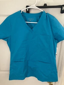 Med Couture Women’s Small Scrub Top 8472  Turquoise￼ - Picture 1 of 6