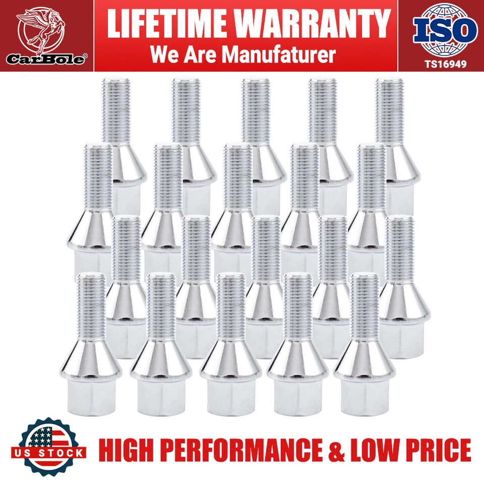 Tuercas de pernos de tuerca 12x1,25 (20) para Dodge Dart 2012-2016 y Chrysler 200 2015-17 Foto 1 de 4