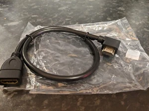 Cavo di prolunga HDMI PIATTO ANGOLO SINISTRO 0,5 m spina a femmina per Amazon Fire Stick - Foto 1 di 1