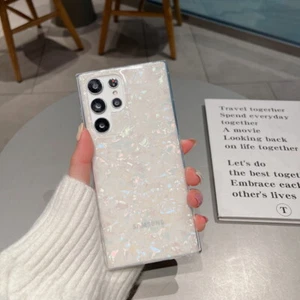 Case For Samsung S25 S24 S23 Ultra S22 S21 Bling Marble IMD Clear Phone Cover - Picture 1 of 15