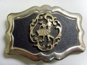 Hebilla de cinturón vintage Western EE. UU. AMÉRICA ARTESANAL Texas Square Dance Lady 48205 - Imagen 1 de 4