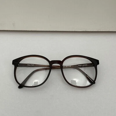 New Old Stock Moritz Brown Round Demi Amber Plastic Eyeglass Frames 57-20-145 - Image 1 of 4