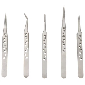  5 Pcs Pinzette Di Precisione Pinzetta Per Ciglia Acciaio Inossidabile - Zdjęcie 1 z 11