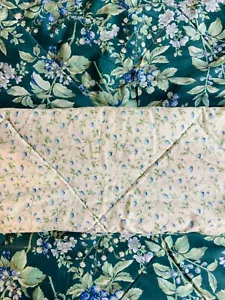 Vintage Laura Ashley Bramble Berry Green Floral TWIN Comforter Reversible USA - Picture 1 of 10
