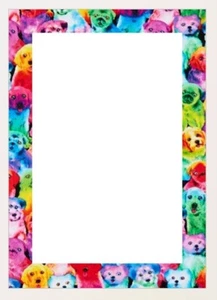 10 Sheets 5 Envelopes A4 UNLINED Letter Set: rainbow dogs - Picture 1 of 1