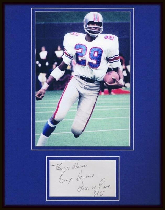 Oilers para exibição de fotos 11x14 com moldura assinada por Ken Kenny Houston - Imagem 1 de 1