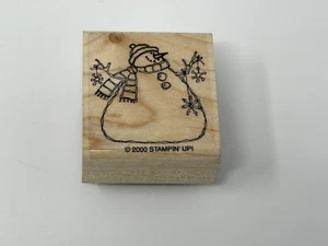 Winter Snowman Scarf Christmas Tree by Stampin' Up! Rubber Stamp Patchwork Xmas - Picture 1 of 2