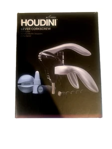 Houdini By RABBIT W9826 Lever Corkscrew with Foil Cutter & Spare Spiral - Picture 1 of 3