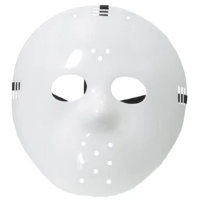 Hockey Mask - White Plastic - Jason - Costume Accessory - One Size - Picture 1 of 2