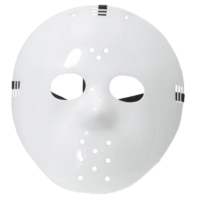 Hockey Mask - White Plastic - Jason - Costume Accessory - One Size - Image 1 of 2