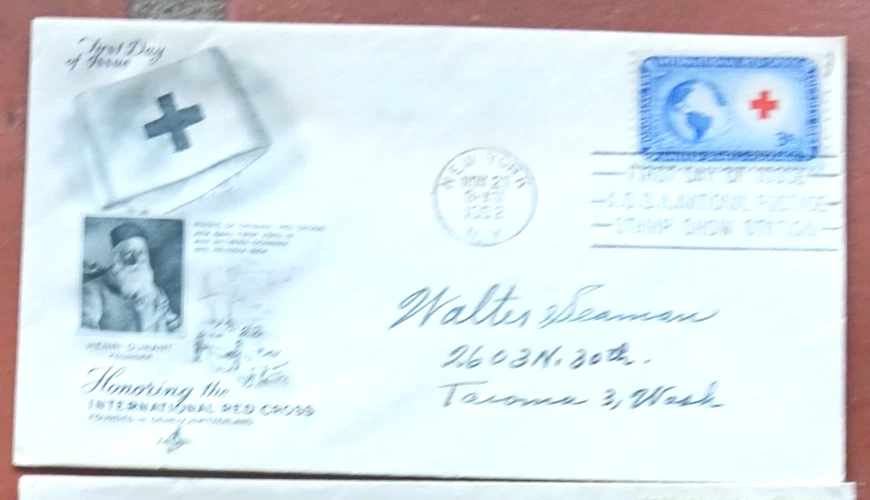 INTERNATIONAL RED CROSS FOUNDER HENRY DUNANT  1952 ARTCRAFT CACHET FDC - Image 1 of 1