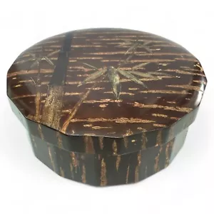 Cofre de té japonés de madera de corteza de cerezo utensilios Chabitsu recipiente de madera artesanal B23 - Imagen 1 de 15