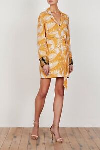 Shona Joy: Phoenix Shirt Dress in Yellow, Size 8