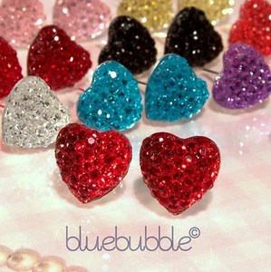 FUNKY SMALL VINTAGE 10mm HEART EARRINGS WEDDING FAVOUR CUTE BRIDESMAID PROM GIRL - Picture 1 of 8