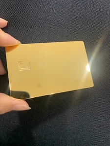 Stainless Steel 24k gold mirror metal blank credit card with Hico Magnetic strip - Picture 1 of 4