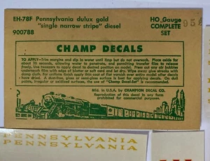 Vintage Champ Decals #EH-78F Pennsylvania Dulux Gold 900788 HO Set - Picture 1 of 3