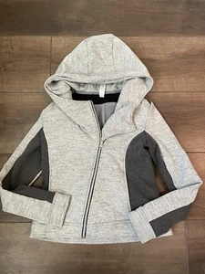 Athleta Girl Gray Full Zip Hooded Sweater Jacket Girls Size 14 XL - Picture 1 of 4