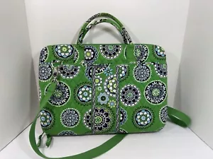 Vera Bradley Cupcakes Laptop Messenger Bag Green - Picture 1 of 8