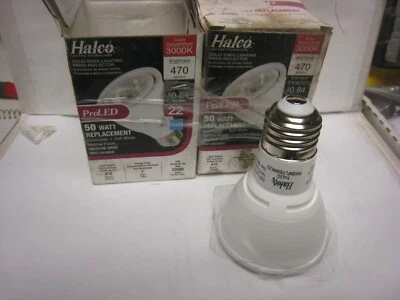 2 HALCO LED 82001  7W 50W 470 Lumen PAR20 Medium E26 Dim Flood 3000k Soft White - Image 1 of 4