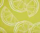 Lime Citrus Linework PEVA Vinyl Flannel Back Tablecloth Green color Various Size
