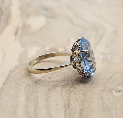 Anello - con Sigillo - Misura 55,5 - 835 Argento (Placcato Oro) - 4,00 Grammi - Immagine 1 di 4