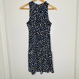 Banana Republic navy design sleeveless high neck dress (Size: Medium) - Picture 1 of 5