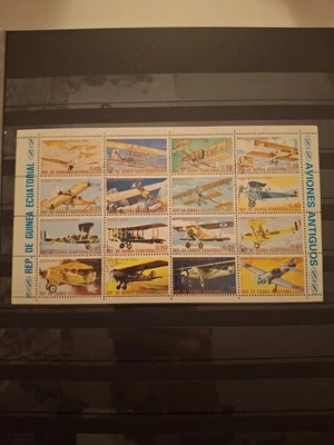Rep De Guinea Ecuatorial 1974 Stamp Aircraft Full Set of 16, Excellent Condition - Image 1 of 2