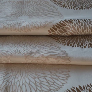 Vintage Upholstery Fabric Floral Pinwheel Gold, Silver, Bronze Metallic 4 yds - Picture 1 of 15