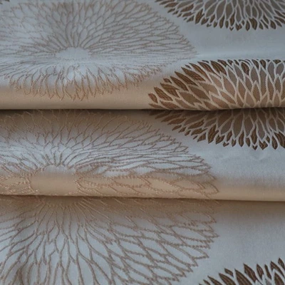 Vintage Upholstery Fabric Floral Pinwheel Gold, Silver, Bronze Metallic 4 yds - Image 1 of 4